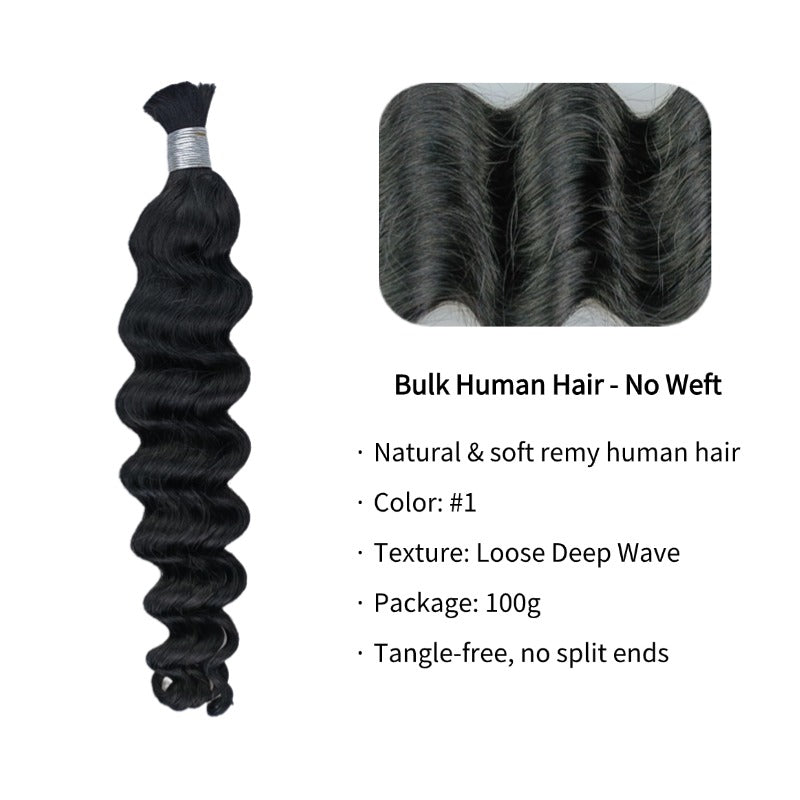 Braiding Hair - #1 Loose Deep Wave Human Hair