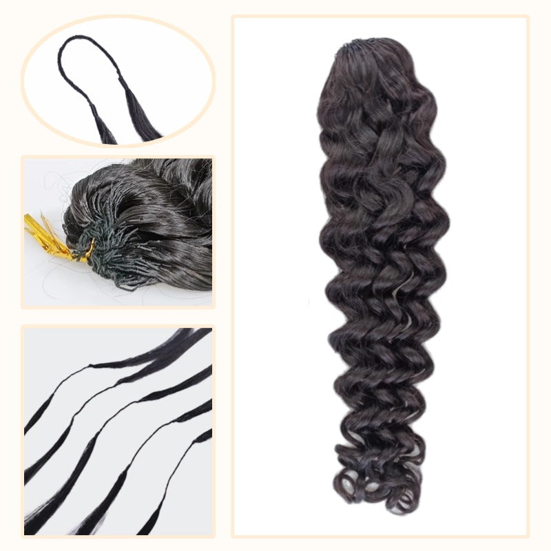 Crochet Hair - #1B Italian Curly Human Hair