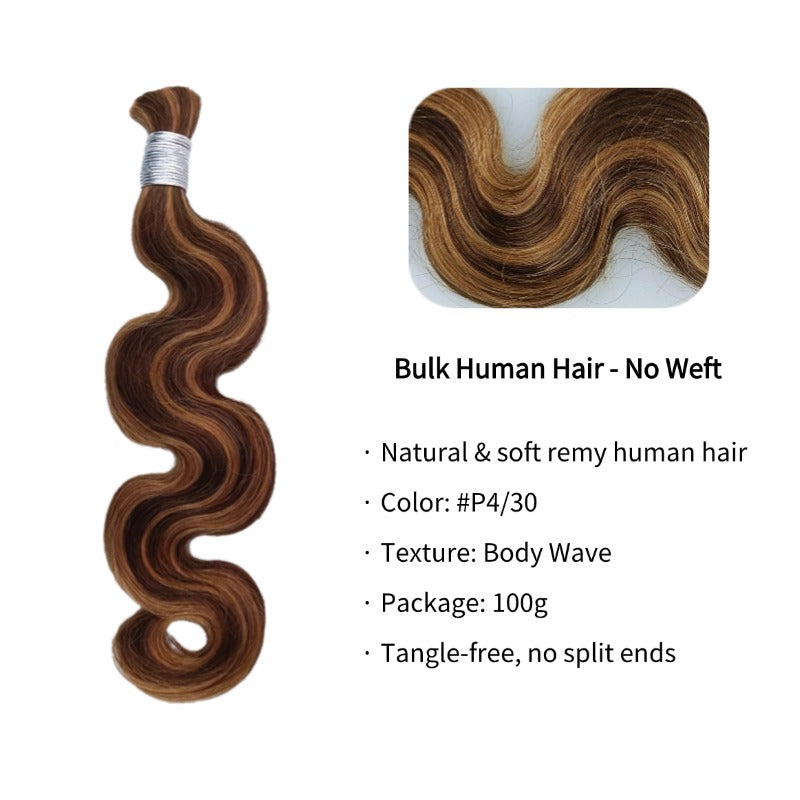 Braiding Hair - #4/30 Body Wave Human Hair