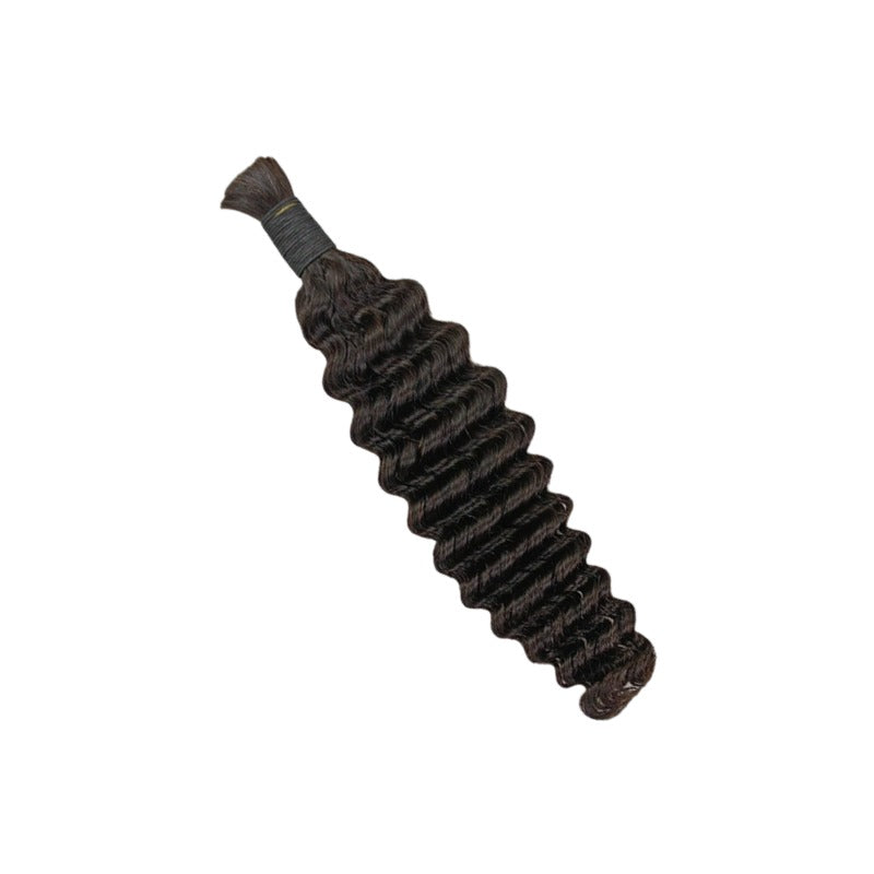 Braiding Hair - #1B Black Deep Wave Human Hair	
