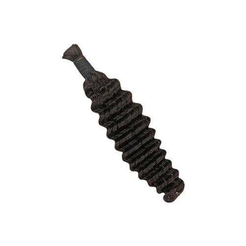 Braiding Hair - #1B Black Deep Wave Human Hair	