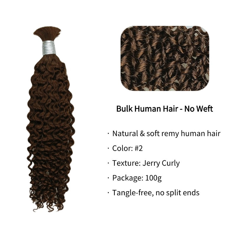 Braiding Hair - #2 Jerry Curly Human Hair
