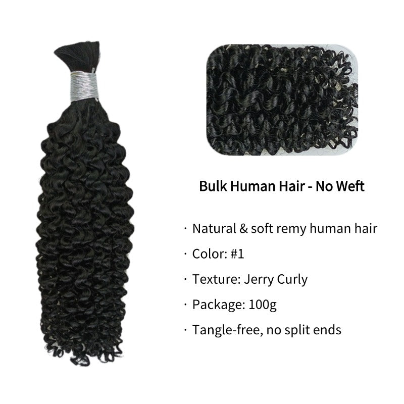 Braiding Hair - #1 Jerry Curly Human Hair