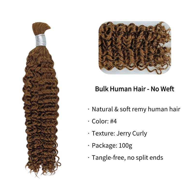 Braiding Hair - #4 Jerry Curly Human Hair