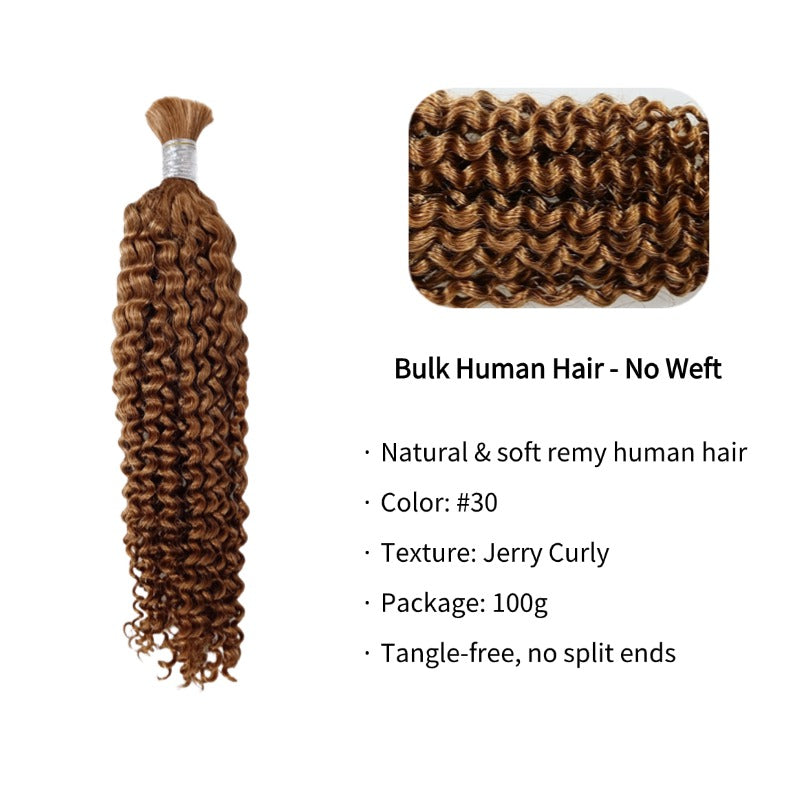 Braiding Hair - #30 Jerry Curly Human Hair