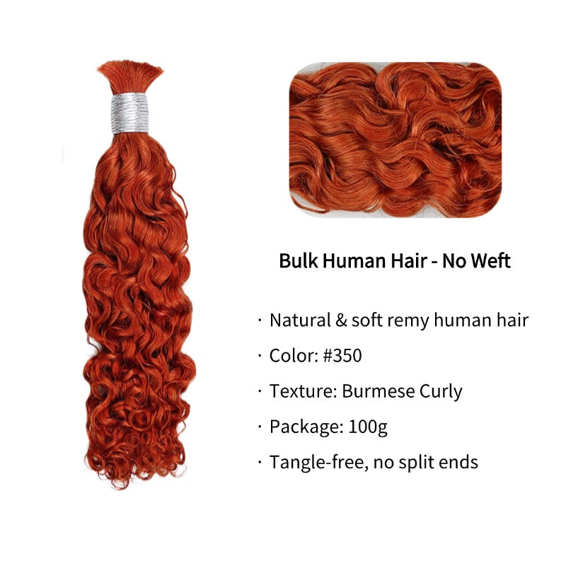 Braiding Hair - #350 Burmese Curly Human Hair