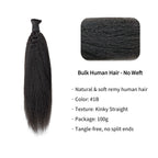 Braiding Hair - #1B Kinky Straight Human Hair