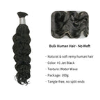 Braiding Hair - #1 Water Wave Human Hair