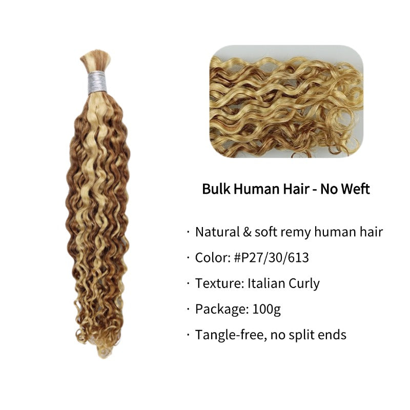 Braiding Hair - #27/30/613 Italian Curly Human Hair