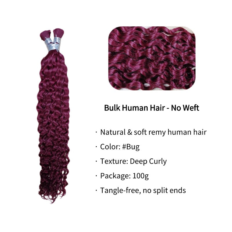 Braiding Hair - #Bug Deep Curly Human Hair