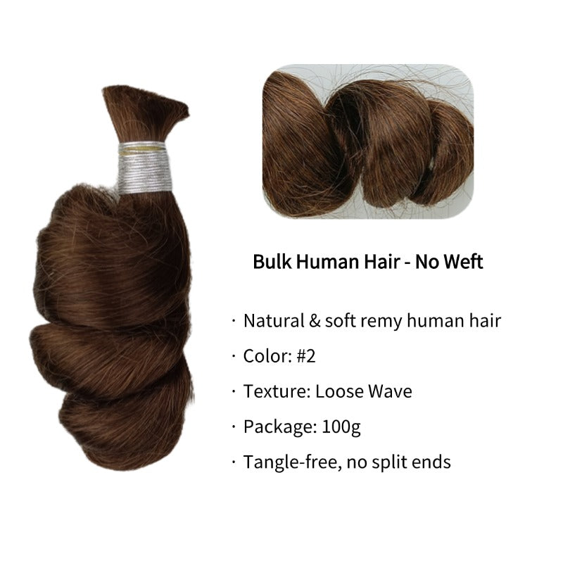 Braiding Hair - #2 Loose Wave Human Hair