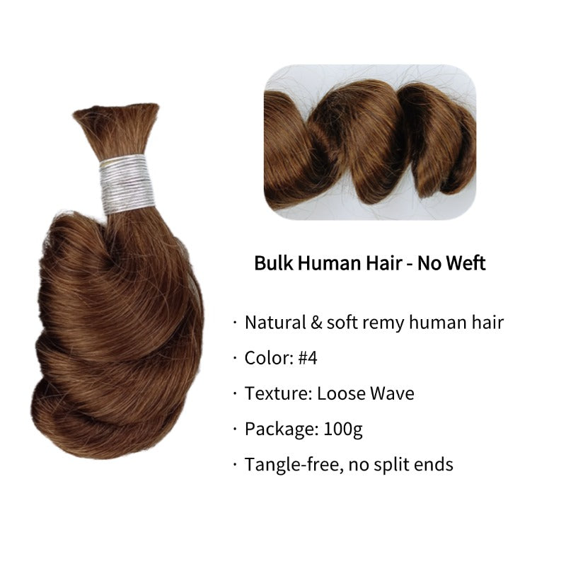 Braiding Hair - #4 Loose Wave Human Hair