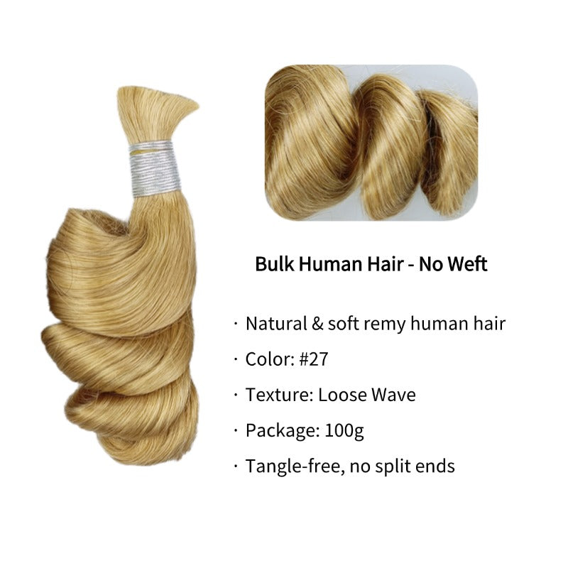 Braiding Hair - #27 Loose Wave Human Hair