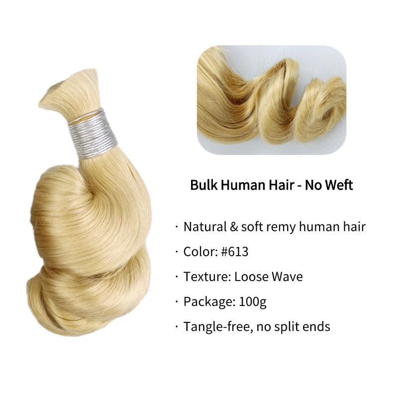 Braiding Hair - #613 Loose Wave Human Hair
