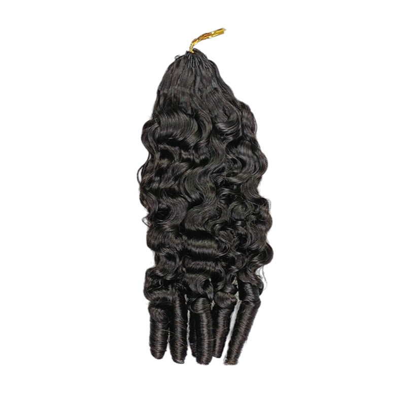 Crochet Hair - #1B French Curly Human Hair
