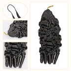 Crochet Hair - #1B French Curly Human Hair