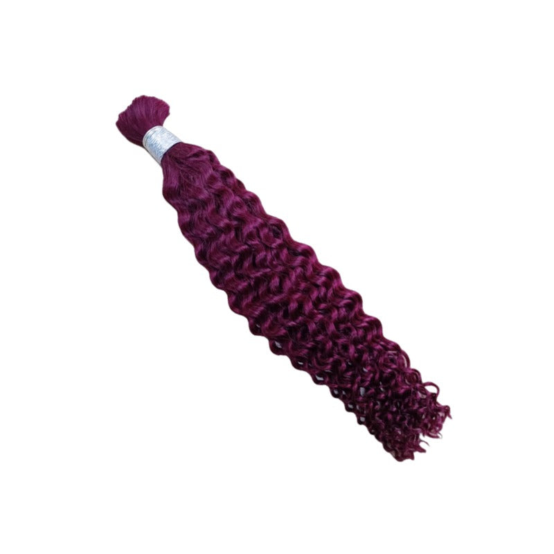Braiding Hair - #99J Burgundy Jerry Curly Human Hair	