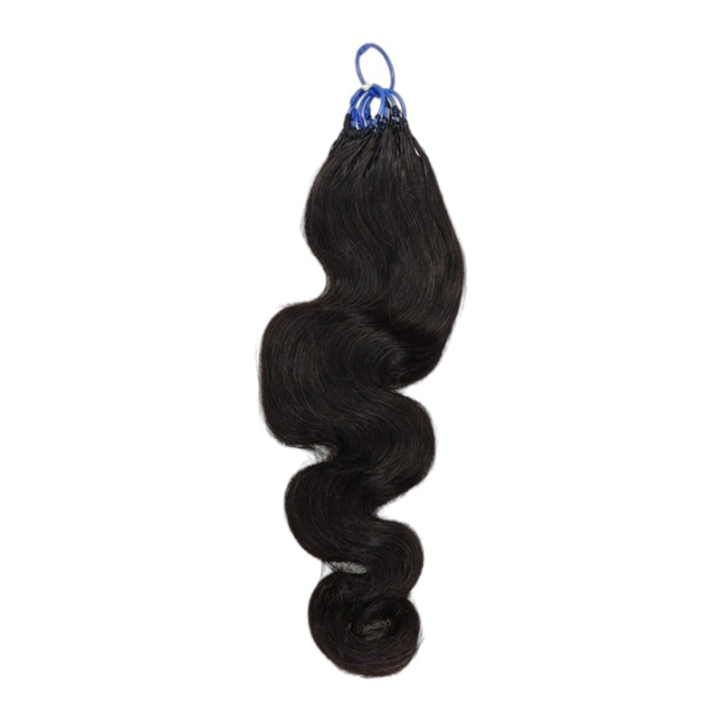 Pre-looped Crochet Hair - #1B Body Wave Human Hair