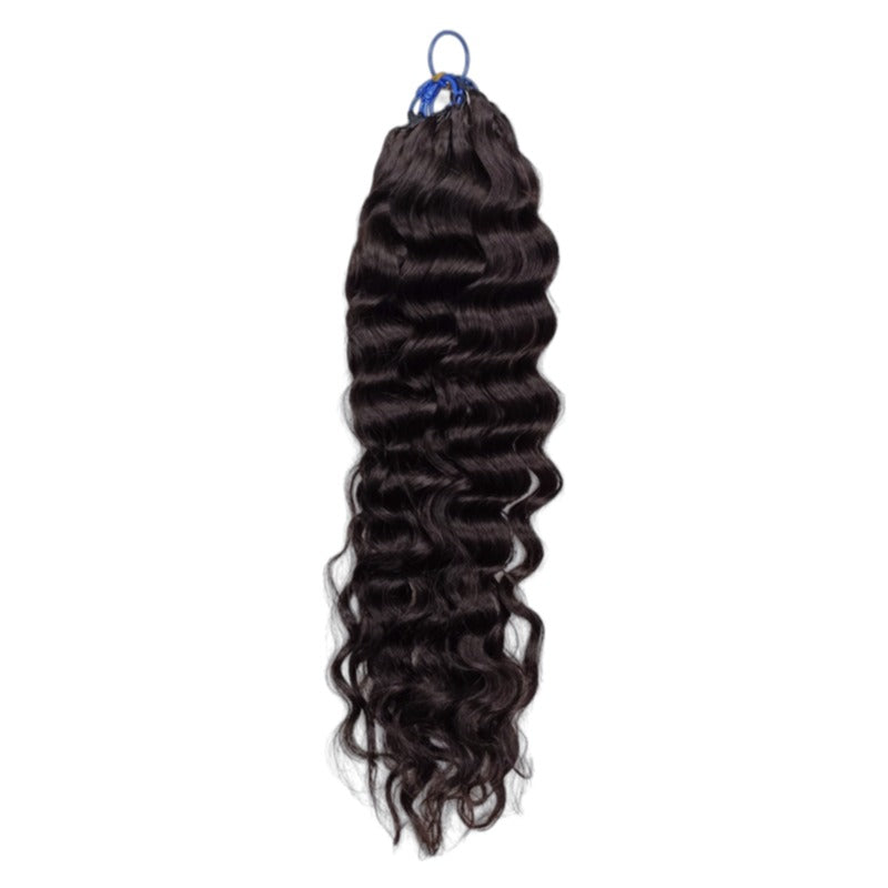 Pre-looped Crochet Hair - #1B Water Wave Human Hair