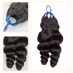 Pre-looped Crochet Hair - #1B Loose Wave Human Hair