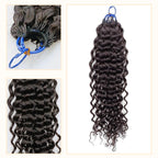 Pre-looped Crochet Hair - #1B Deep Curly Human Hair