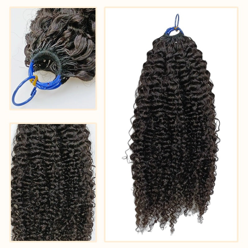 Pre-looped Crochet Hair - #1B Kinky Curly Human Hair