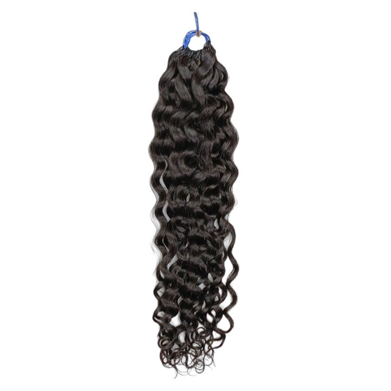 Pre-looped Crochet Hair - #1B Loose Curly Human Hair
