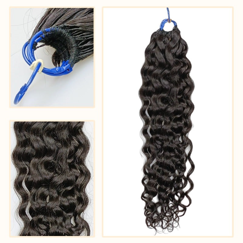 Pre-looped Crochet Hair - #1B Loose Curly Human Hair