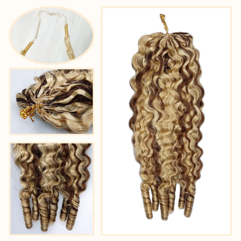 Crochet Hair - #4/27/613 French Curly Human Hair